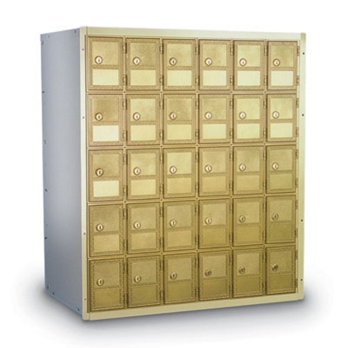 30-Door Rear Load Brass Mailbox